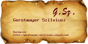 Gerstmayer Szilviusz névjegykártya