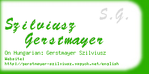 szilviusz gerstmayer business card
